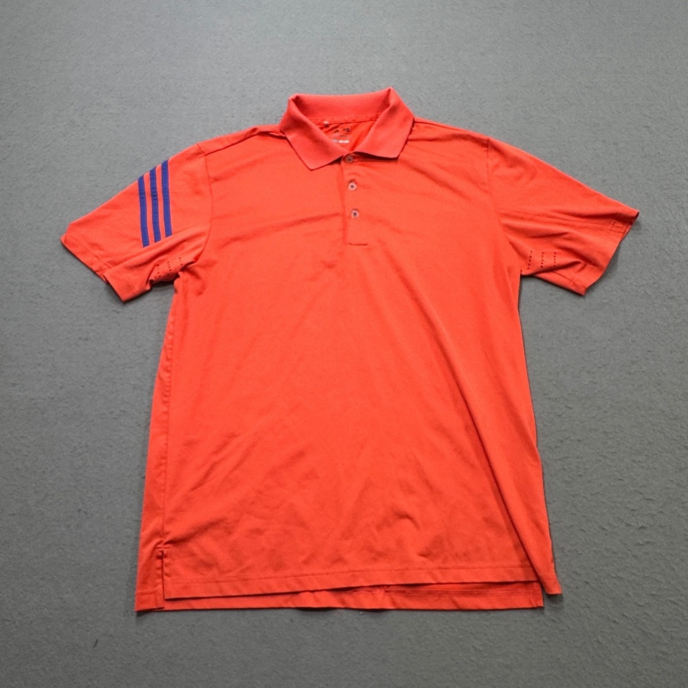 Adidas Golf Polo Shirt Men's M Orange Puremotion Short Sleeve Trefoil Activewear